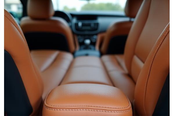 깨끗하게 관리된 자동차 가죽 시트의 모습